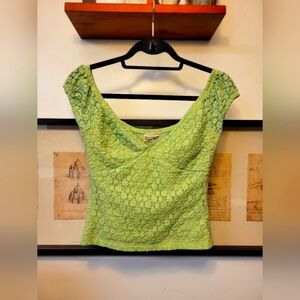 Urban Outfitters Cute Green Mesh/Lace Top